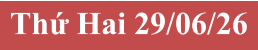 Thứ Hai 29/06/26