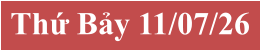 Thứ Bảy 11/07/26