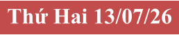 Thứ Hai 13/07/26