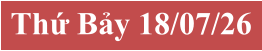 Thứ Bảy 18/07/26