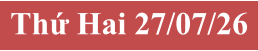 Thứ Hai 27/07/26