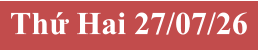 Thứ Hai 27/07/26