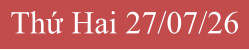 Thứ Hai 27/07/26