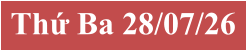 Thứ Ba 28/07/26