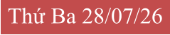 Thứ Ba 28/07/26