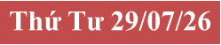 Thứ Tư 29/07/26