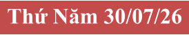 Thứ Năm 30/07/26